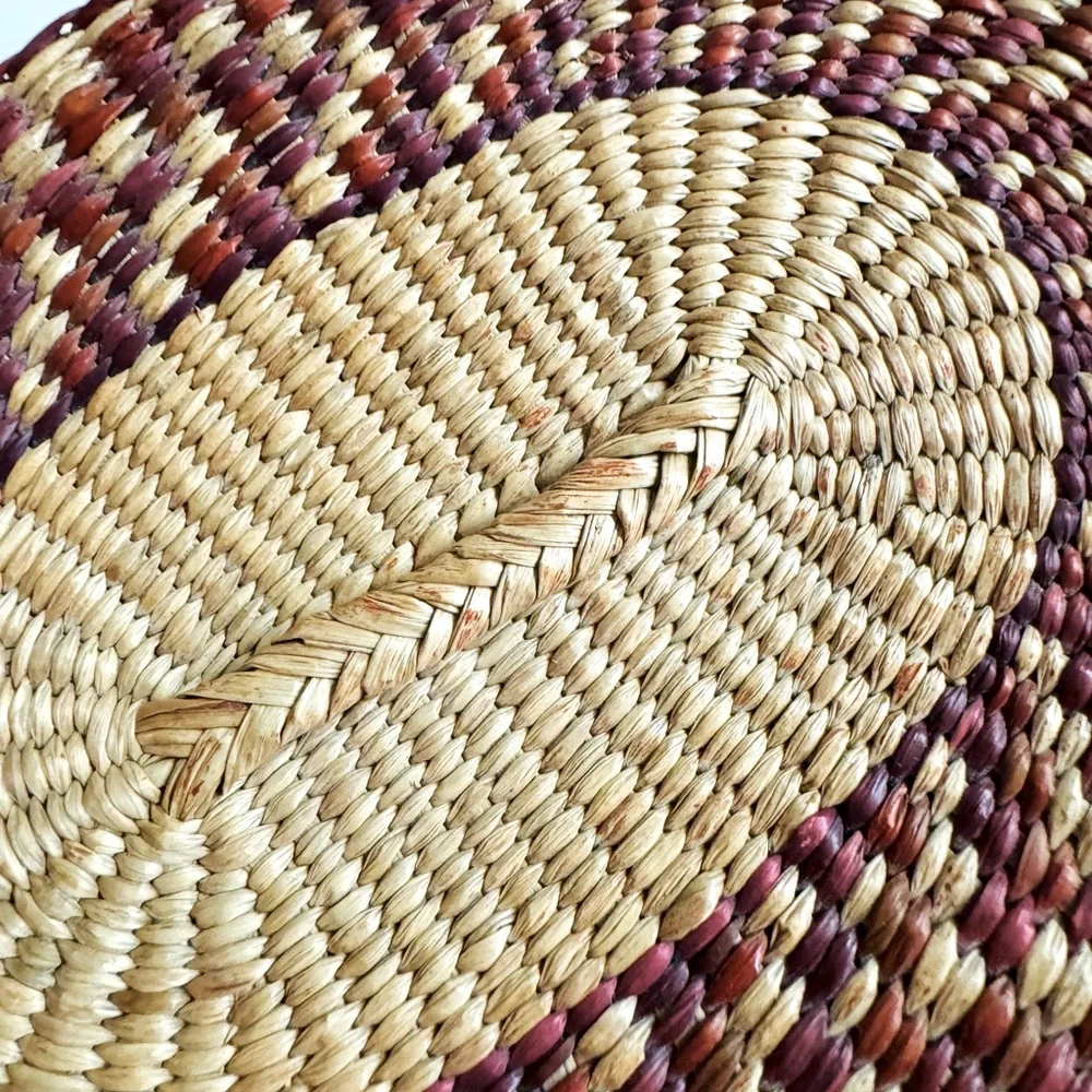 2PC Vtg 70s Finely Handwoven oval nesting baskets.Beautiful neutral tones.